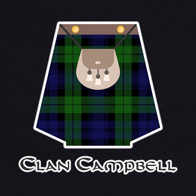 Scottish Clan Campbell Tartan Kilt Highlands by Grassroots Green